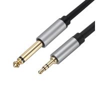 sourcing map Câble audio TS vers TRS 0,6 cm, 3 m, mono 6,35 mm vers stéréo 3,5 mm, câble adaptateur d'interconnexion de 6 mm de diamètre pour ordinateur portable, appareils home cinéma, noir