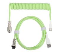 sourcing map Câble de clavier spiralé de type C vers USB avec tressé durable pour clavier de jeu et téléphone portable, 3 m, vert