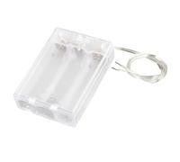 sourcing map câblé DE/Hors Interrupteur 3 x AA 1.5V Batteries Porte-Piles Box Transparent