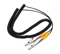 sourcing map Câble de mise à la terre ESD avec pince crocodile, 5 m, jaune, antistatique pour câble de terre, élastique, pour éliminer les conducteurs électrostatiques