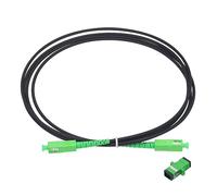 sourcing map Câble de raccordement en fibre optique Simplex OS2 LSZH SC/APC-SC/APC blindé noir pour réseaux LAN à fibre optique avec adaptateur de 2 m