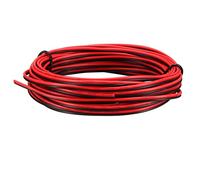 Sourcing Map Câble d'extension 2 broches Rouge Noir 28 AWG Fil parallèle en cuivre étamé Longueur 5 m pour bande lumineuse LED
