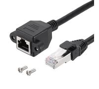 sourcing map Câble d'extension Ethernet Cat6, 2,8 m, RJ45 mâle vers femelle à vis avec 2 vis pour modem routeur, PC, ordinateur portable, imprimante Smart TV