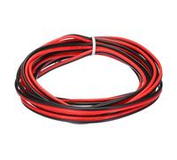 sourcing map Câble d'extension parallèle en silicone à 2 conducteurs de calibre 18, 3 m de long, 2,3 mm de diamètre, rouge, noir, 18 AWG, 300 V pour câble LED RVB, avion, modélisme, voiture, appareil