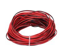 sourcing map Câble d'extension parallèle en silicone à 2 conducteurs de calibre 26, 15 m de long, 1,5 mm de diamètre, rouge, noir, 26 AWG, 300 V pour câble LED RVB, avion, voiture miniature, appareil