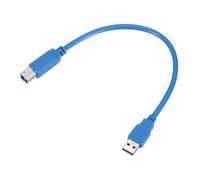 sourcing map Câble d'imprimante USB 3.0, 0,3 m, USB de type A mâle vers type B mâle, cordon de scanner haute vitesse pour ordinateur portable, connexion à l'imprimante, bleu