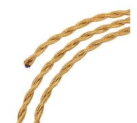 sourcing map Câble électrique torsadé recouvert de tissu 2 conducteurs 18 AWG 5 m - Câble électrique vintage en tissu tissé pour suspension, projet de bricolage, ton doré