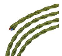 sourcing map Câble électrique torsadé recouvert de tissu 2 conducteurs 18 AWG 5 m, câble électrique vintage en tissu tissé pour suspension et projet de bricolage, vert
