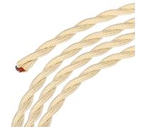 sourcing map Câble électrique torsadé recouvert de tissu 2 fils 18 AWG 5 m - Pour suspension et projet de bricolage, beige