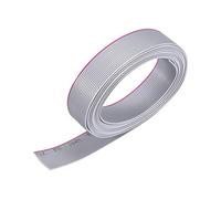 sourcing map Câble Plat Fil Métal 2m/6.6" Long 1.0mm Pas 16 Broches Gris Câble Nappe pour AWM 2651