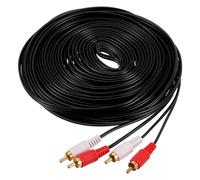 sourcing map Câble RCA 2RCA mâle vers 2RCA mâle, câble de haut-parleur audio vidéo pour caisson de basses, amplificateur Home Cinéma, DVD, TV 15 m