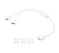 sourcing map Câble répartiteur ARGB 5 V 30,5 cm 3 broches 1 vers 2 femelle vers femelle ARGB avec connecteurs mâles à 3 broches pour ventilateur ARGB PC/lumières LED, blanc