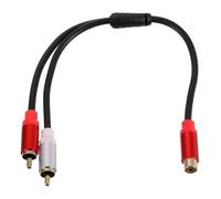 sourcing map Câble répartiteur RCA de 0,3 m, 1 RCA femelle vers 2 RCA mâles, adaptateur répartiteur en Y stéréo, audio vidéo, câbles AV pour caisson de basses, amplificateur Home Cinéma