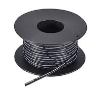 sourcing map Câble ruban en silicone 30 AWG à 2 broches de calibre 30 - Câble plat flexible en silicone - 15 m - Fil de cuivre étamé noir pour maquette d'avion, voiture miniature, appareil électrique