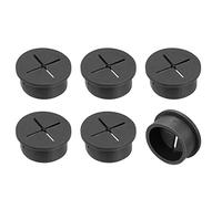 sourcing map Câble Trou Couverture, 6pcs 25mm / 1 Pouce Rubber Bureau Câble Fil Corde Broyeur Trou Couverture pour Bureau Ordinateur Bureau Fil Organisateur, Noir