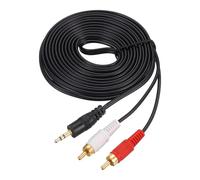sourcing map Câble TRS mâle 3,5 mm plaqué or vers prise jack 2RCA, noyau en cuivre de 5 m, câble auxiliaire en PVC 3 m pour transmission du son haute fidélité vers TV, amplificateur, haut-parleur
