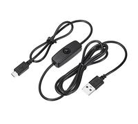 sourcing map Câble USB avec 501 Interrupteur marche/arrêt, USB Mâle vers Micro USB Mâle Câble d'alimentation 150cm pour Équipement numérique LED Bureau Lampe LED Bande Noir