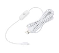 sourcing map Câble USB avec interrupteur marche/arrêt 501, USB mâle vers micro USB mâle, 3 m, pour équipement numérique, lampe de bureau LED, bande LED, blanc