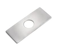 sourcing map Cache de Trou d'Évier de 6 Pouces, Plaque de Pont pour Évier de Salle de Bain à Trou 3-En-1, Plaque d'Escutcheon de Robinet Rectangulaire, en Acier Inoxydable (Argent Brossé)