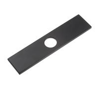 sourcing map Cache-Trou de 10 Pouces pour Évier, Plaque de Pont pour Évier de Salle de Bain à 3 Trous, Plaque d'Escutcheon de Robinet Rectangulaire, en Acier Inoxydable (Noir Brossé)