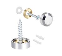 sourcing map Cache Vis Miroir Décoratif Capuchon Couverture Clous Poli Acier INOX 16mm 4Pcs