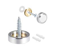 sourcing map Cache Vis Miroir Décoratif Capuchon Couverture Clous Poli Acier INOX 20mm 4Pcs