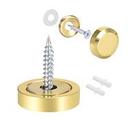 sourcing map Cache Vis Miroir Décoratif Capuchon Couverture Clous Poli Doré 22mm 4Pcs