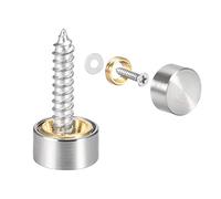 sourcing map Cache Vis Miroir Décoratif Capuchons Couverture Clous Brossé Acier Inox 10mm 4Pcs