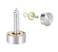 sourcing map Cache Vis Miroir Décoratif Capuchons Couverture Clous Brossé Acier Inox 10mm 8Pcs