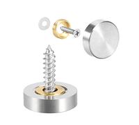 sourcing map Cache Vis Miroir Décoratif Capuchons Couverture Clous Brossé Acier Inox 18mm 4Pcs