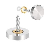 sourcing map Cache Vis Miroir Décoratif Capuchons Couverture Clous Brossé Acier Inox 22mm 2Pcs