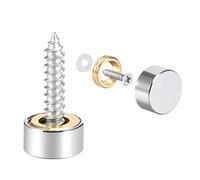 sourcing map Cache Vis Miroir Décoratif Capuchons Couverture Clous Poli Acier INOX 10mm 4Pcs