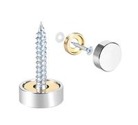 sourcing map Cache Vis Miroir Décoratif Capuchons Couverture Clous Poli Acier INOX 14mm 8Pcs