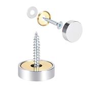 sourcing map Cache Vis Miroir Décoratif Capuchons Couverture Clous Poli Acier INOX 20mm 4Pcs