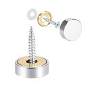 sourcing map Cache Vis Miroir Décoratif Capuchons Couverture Clous Poli Acier INOX 20mm 8Pcs