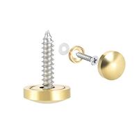 sourcing map Cache Vis Miroir Décoratif Capuchons Couverture Clous Poli Doré 14mm 4Pcs