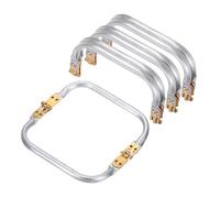 sourcing map Cadre de sac à main rectangulaire en métal - Fermoir à verrou - Pièce de rechange, Argenté., 5.9", Pochette à monnaie