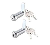 sourcing map Came Serrure 1-1/2" Cylindre Long Cabinet Serrures avec No.3 Came pour 1-3/8" Épaisseur Panneau Clé Différente 2Pcs