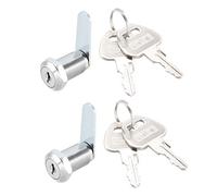 sourcing map Came Serrure 1-1/8" Cylindre Long Cabinet Serrures avec No.3 Came Apte sur 7/8" Max Épais Panneau Clé Différente 2Pcs