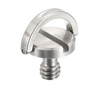 sourcing map Caméra Tripod Vis - 1/4" Mâle Montage Vis Adaptateur Fendue 0.39" Longueur avec Demi Anneau pour Caméra Support Microphone Support d'acier INOX