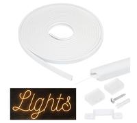 sourcing map Canal diffuseur LED de 5 m, système de canaux LED en silicone de 13 x 5 mm, bande lumineuse néon flexible avec couvercle, embouts pour bandes lumineuses de 10 mm, décoration d'intérieur