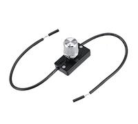 sourcing map Canopée Interrupteur 3A 250V 6A 125V Rotatif Style Bas-Haut-Off Gradateur Bouton Métal avec Fil ZE-256 pour Lampes à incandescence Noir