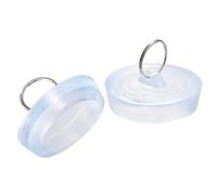 sourcing map Caoutchouc Évier Bouchon, Drain Bouchon Transparent Bleu Apte 53-55.5mm avec Suspension Anneau pour Baignoire Cuisine et Salle Bain 2Pcs