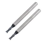 sourcing map Carré Nez Fraise à Queue 2,5mm Pointe Diamètre Solide Carbure AlTiN Revêtu CNC Routeur Bits 2 Cannelure Spirale Fraisage Fraise HRC45 avec 4mm Queue 50mm Longueur 2pcs