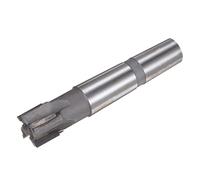 sourcing map Carré Nez Fraise à Queue, 26mm Coupe Diamètre C1 Tungstène Carbure Pointe 4 Droit Cannelures Fraisage Fraise avec CM3 Morse Cône Queue