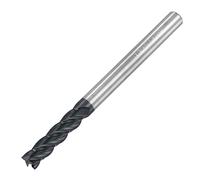 sourcing map Carré Nez Fraise à Queue CNC Routeur Bits 4 Cannelure Spirale | Fraisage Fraise, Pointe Diamètre Solide Carbure, AlTiN Enduit, HRC45 avec 6mm Queue 75mm Longueur, 6mm