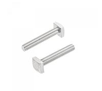 sourcing map Carré Tête Boulon, 2Pcs M6x35mm Entièrement Filetage 304 Inox Acier Grade C Carré Machine Vis