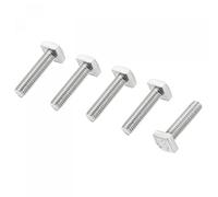 sourcing map Carré Tête Boulon, 5Pcs M8x30mm Entièrement Filetage 304 Inox Acier Grade C Carré Machine Vis