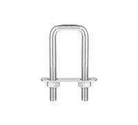 sourcing map Carré U-Boulons, 5 Ensembles 27mm(1.06") Interne Largeur 75mm Longueur M8 304 Inox Acier U Pince Boulon avec Écrous et Plates, pour Remorque Bateau