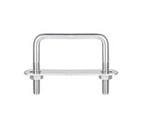 sourcing map Carré U-Boulons, 5 Ensembles 67mm(2.64") Interne Largeur 65mm Longueur M8 304 Inox Acier U Pince Boulon avec Écrous et Plates, pour Remorque Bateau